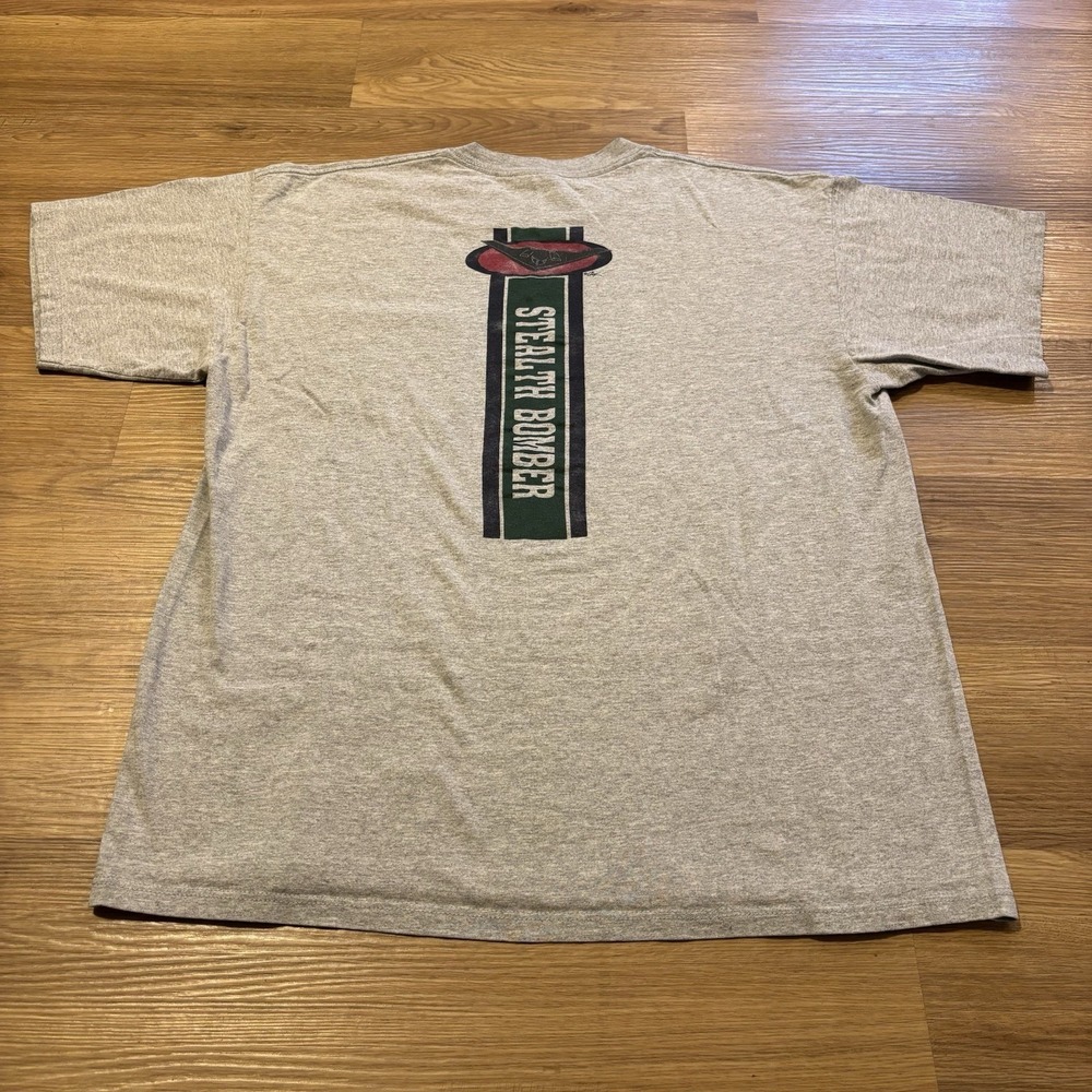 VTG Stealth Bomber B-2 Pocket Tee Men's XL Gildan Ultra Cotton Heavyweight Y2K